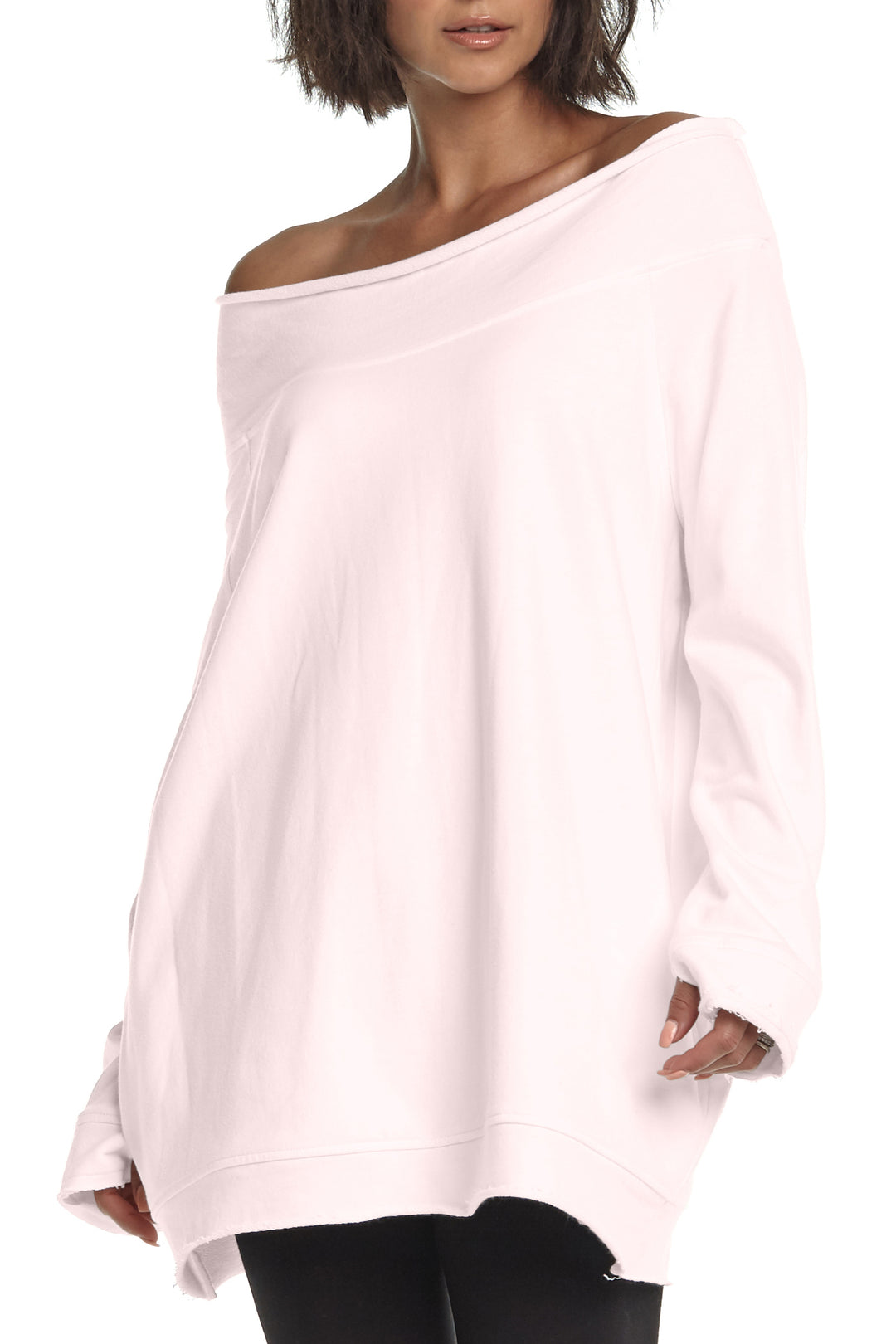 French Terry Off the Shoulder Tunic