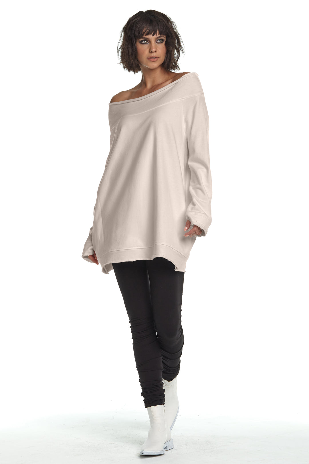 French Terry Off the Shoulder Tunic