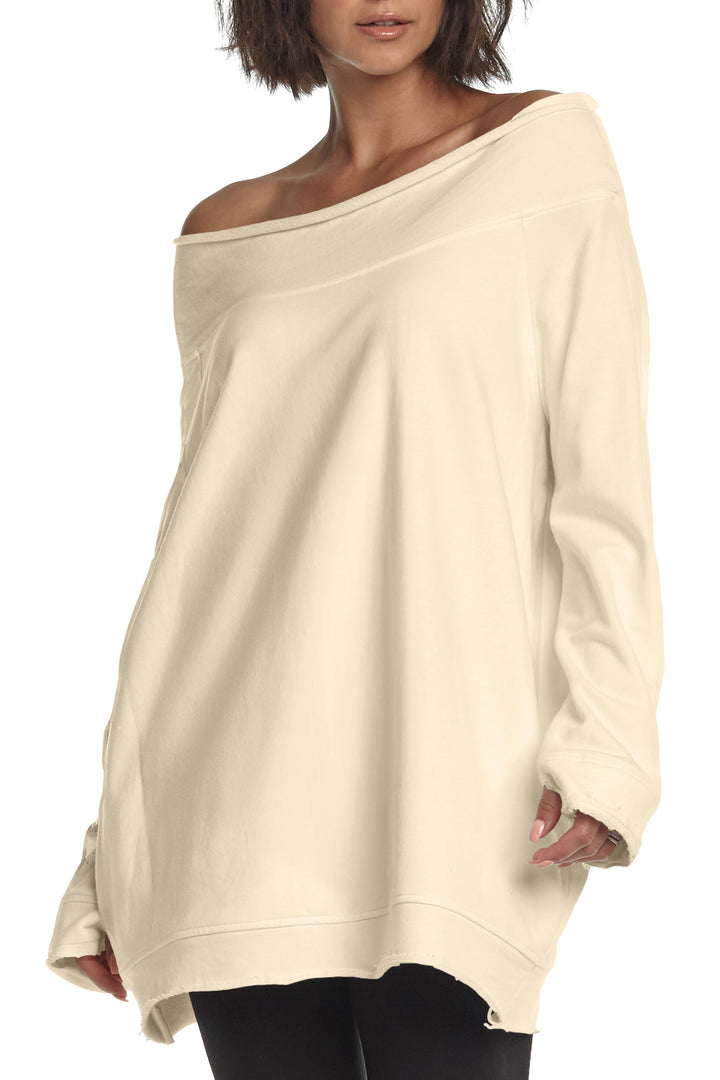 French Terry Off the Shoulder Tunic