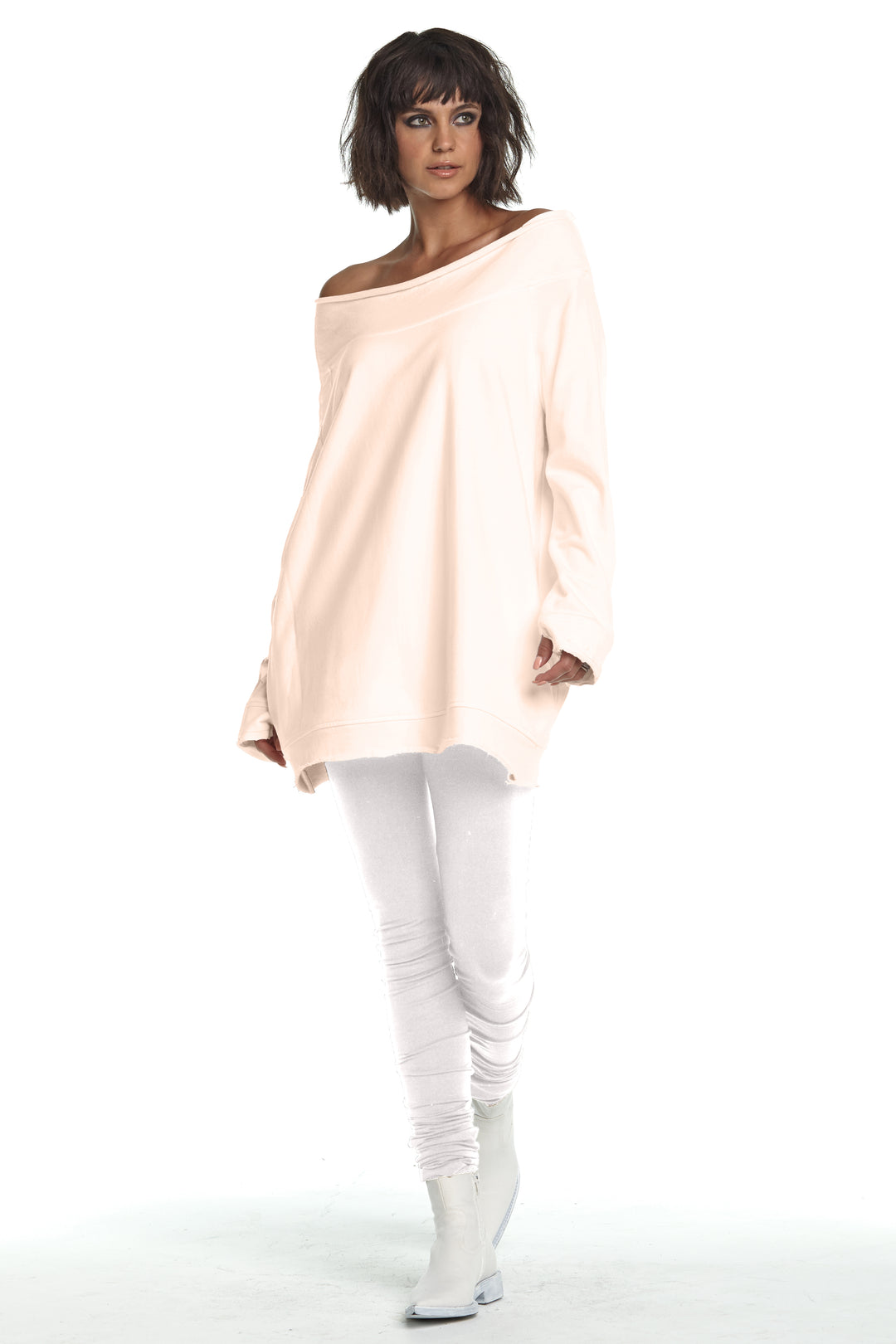 French Terry Off the Shoulder Tunic