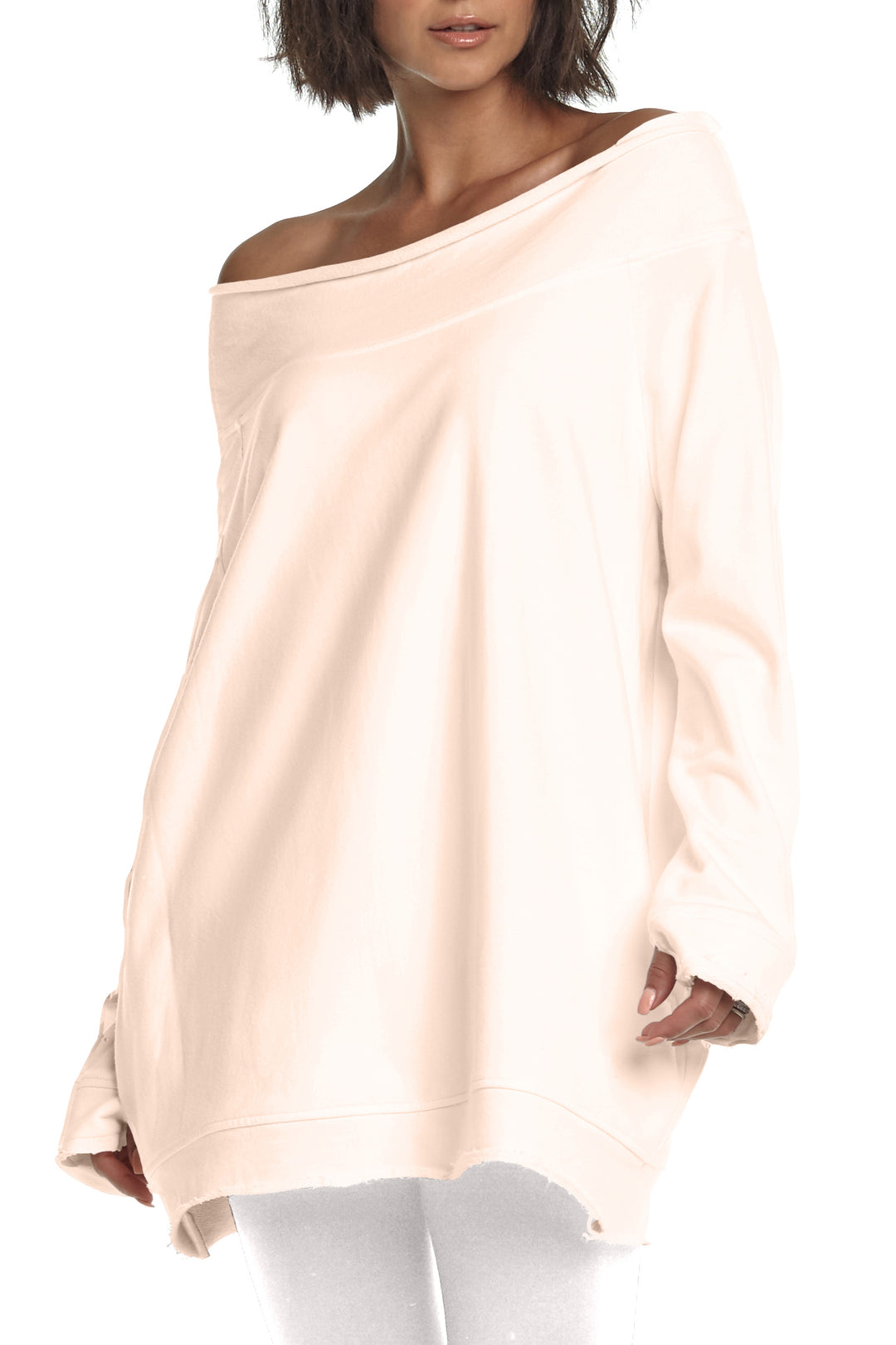 French Terry Off the Shoulder Tunic