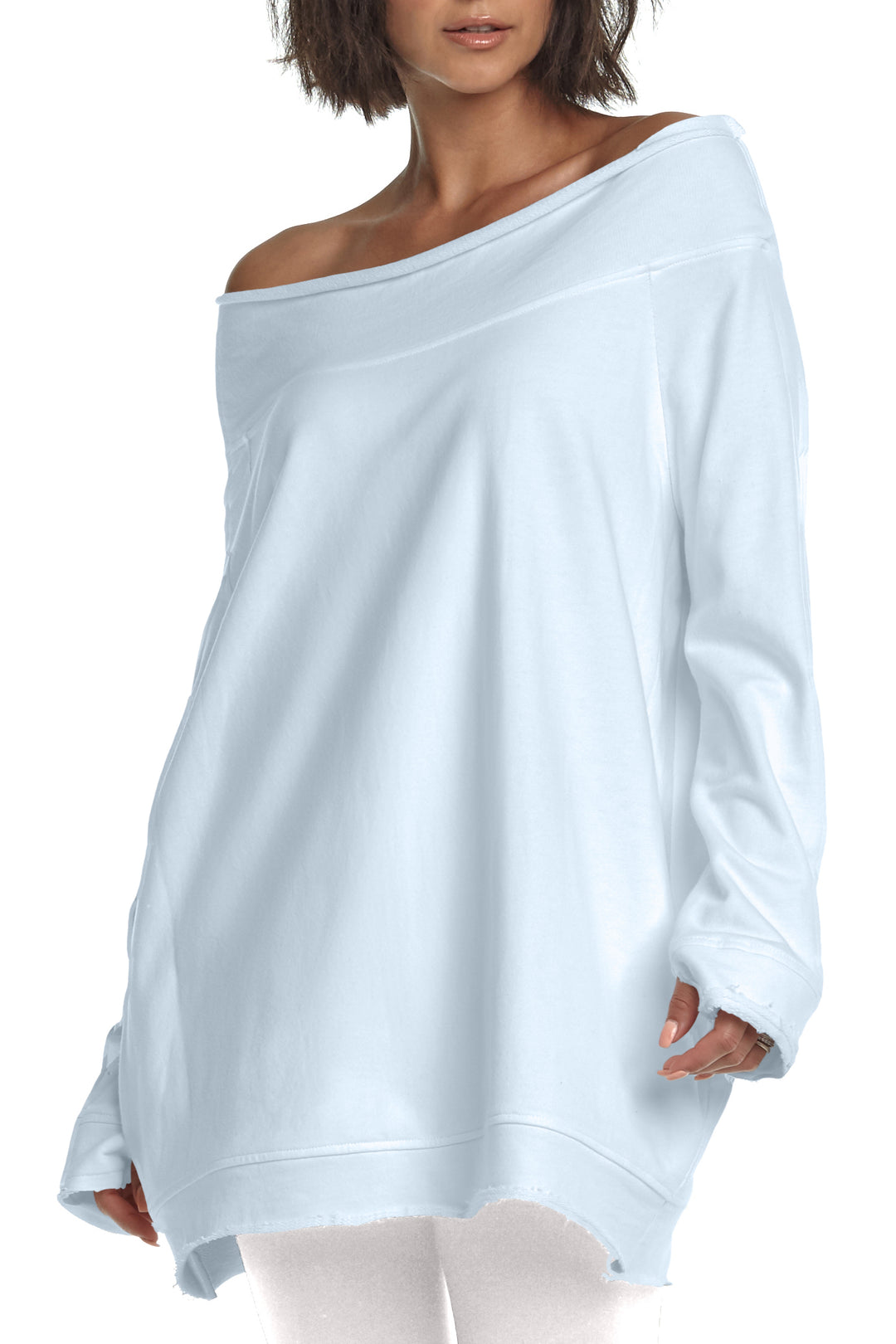 French Terry Off the Shoulder Tunic