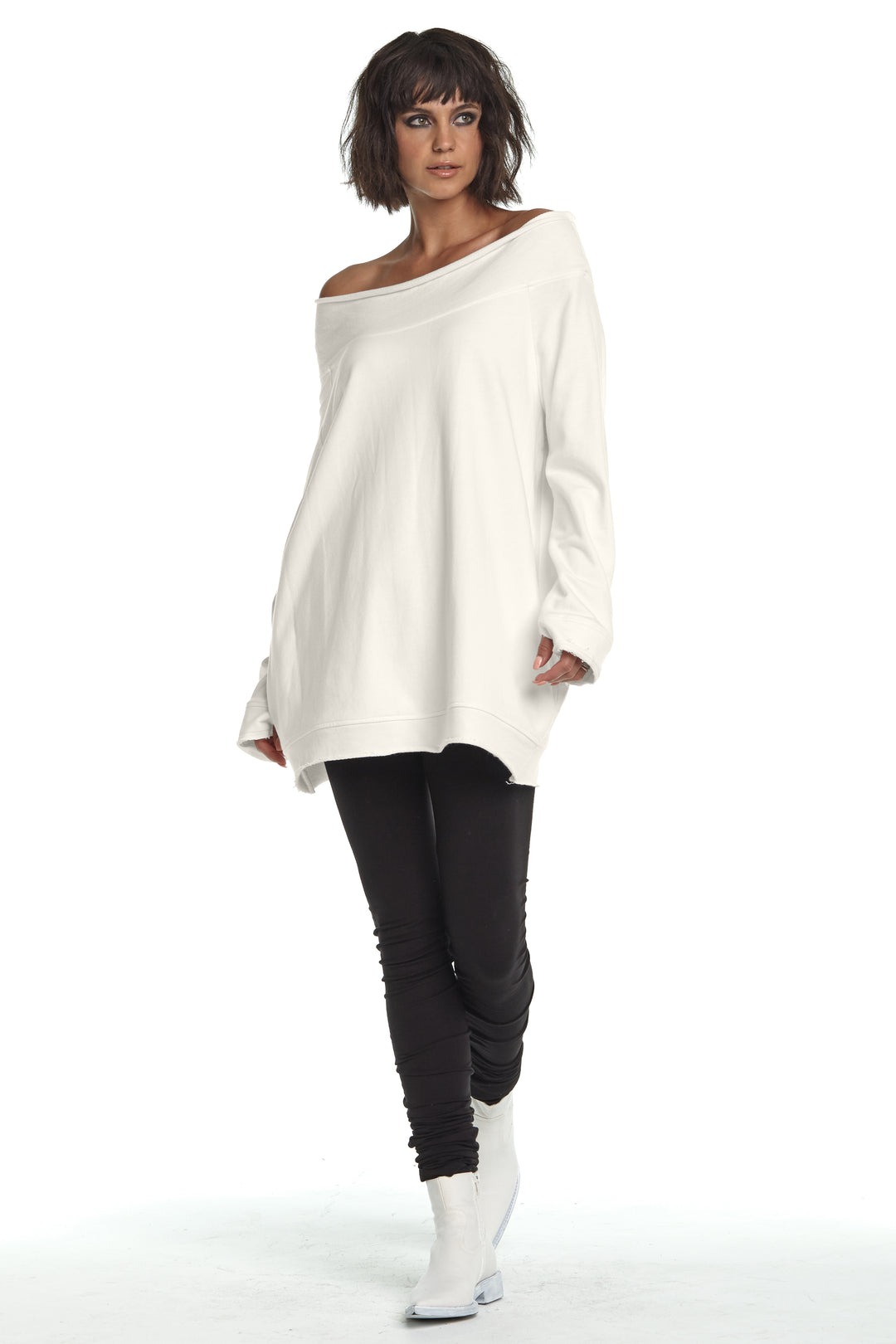 French Terry Off the Shoulder Tunic