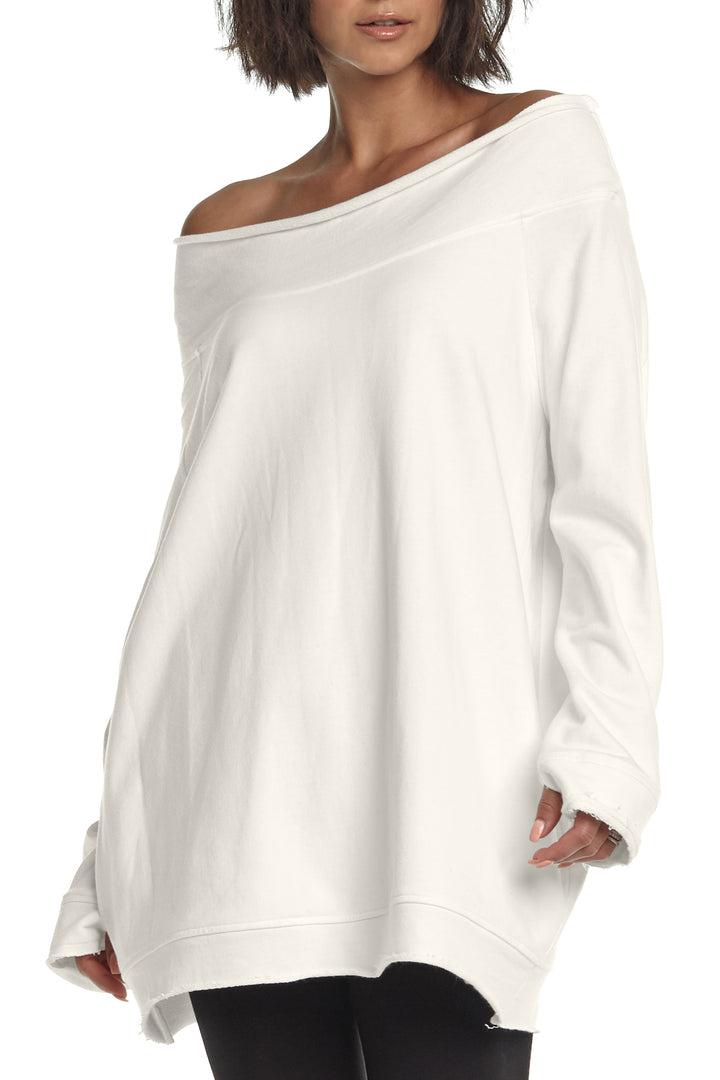 French Terry Off the Shoulder Tunic