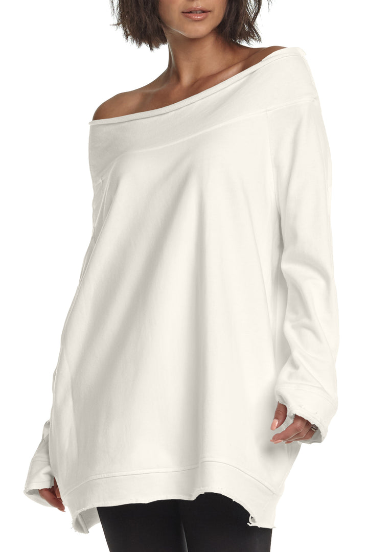 French Terry Off the Shoulder Tunic