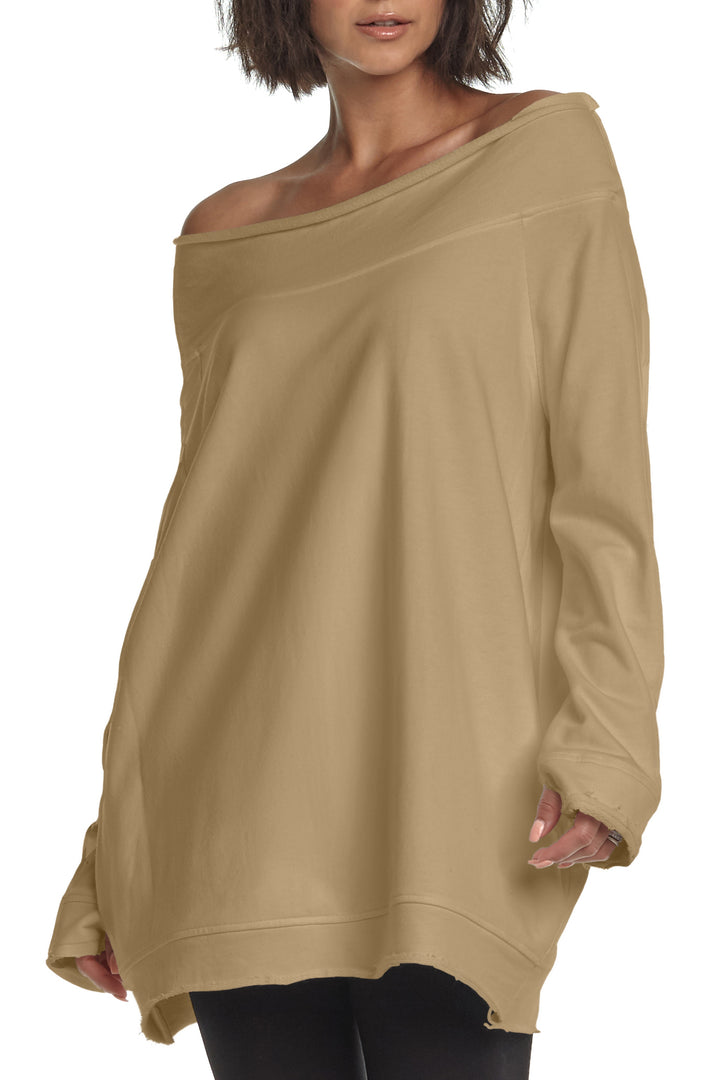 French Terry Off the Shoulder Tunic