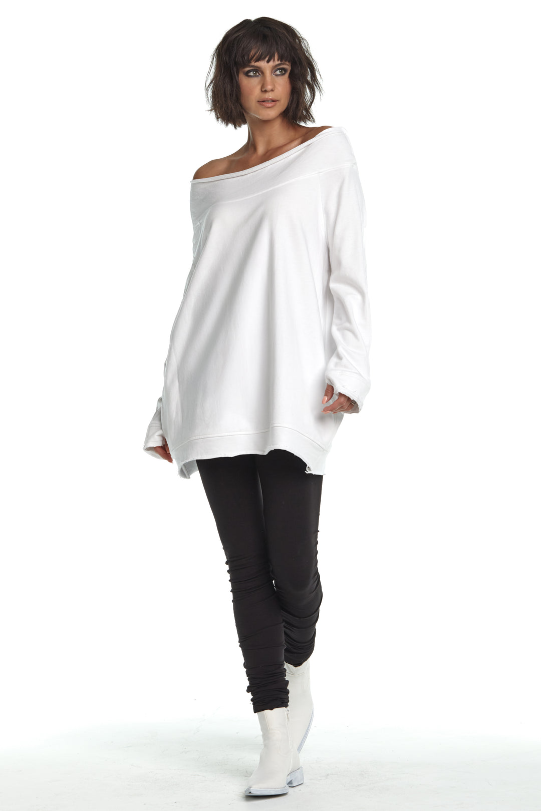 French Terry Off the Shoulder Tunic