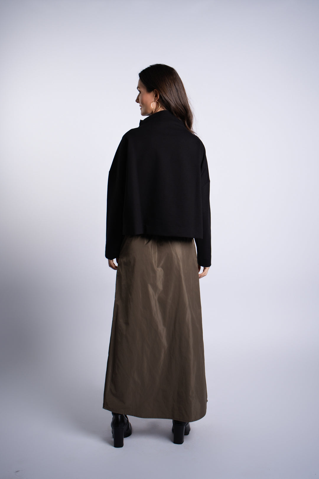 Women's Nylon Wrap Skirt in Turtle by PLANET, alternate view 3