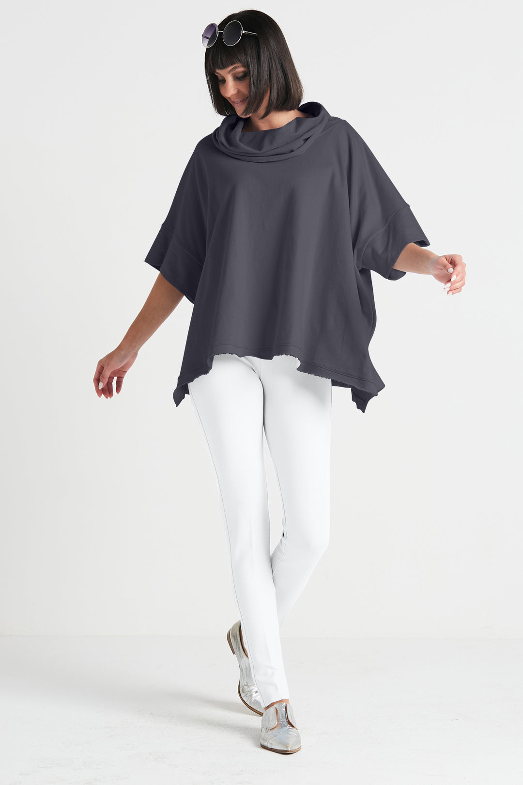 French Terry Cowl Neck Sweatshirt