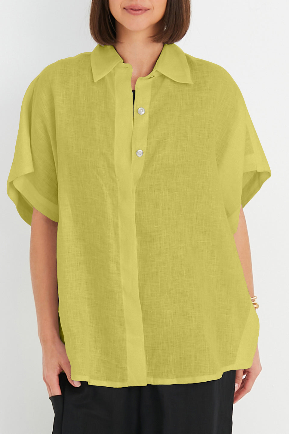 Handkerchief Linen Button-Up Shirt