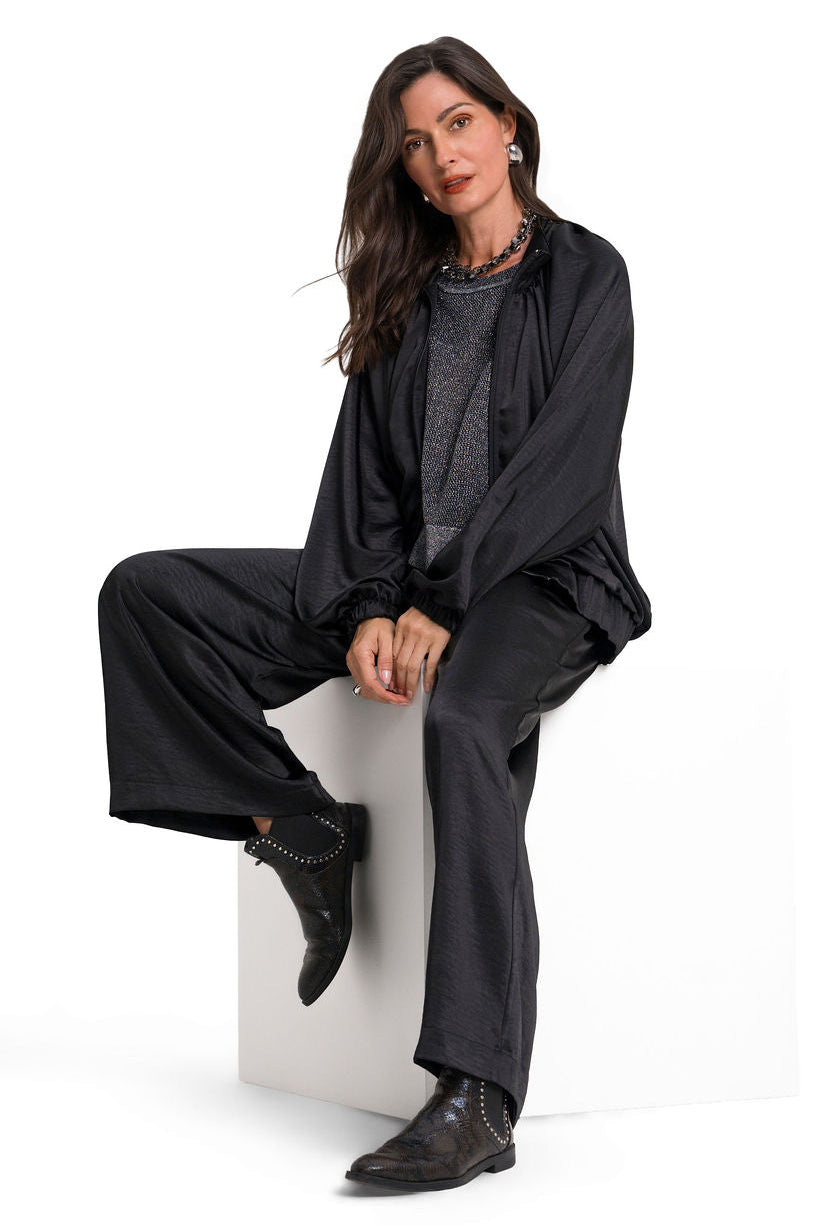Sateen Evening Bomber - Black