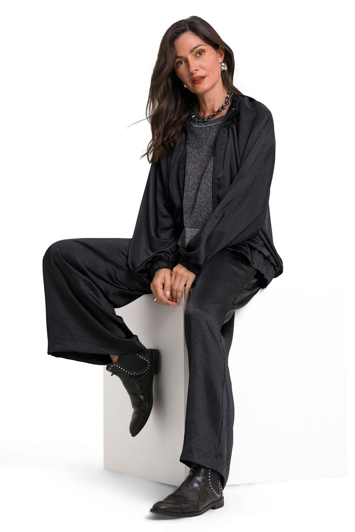 Sateen Evening Bomber - Black