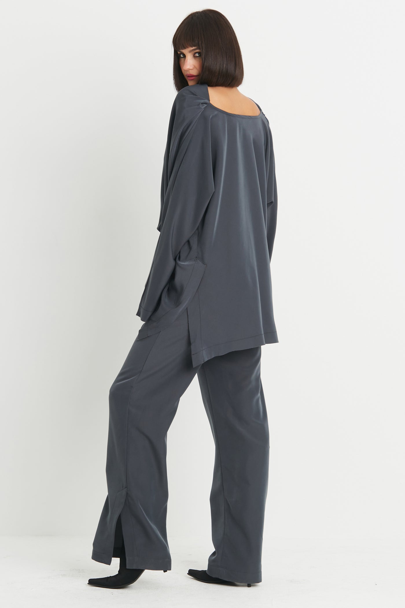 Peachskin Side Slit Pants
