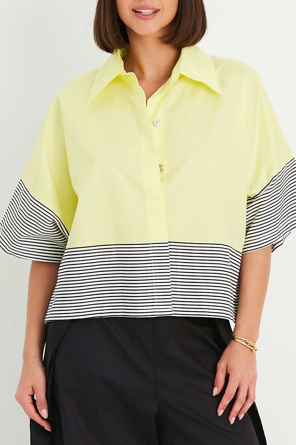 Cotton Campy Shirt - Citron/Stripe