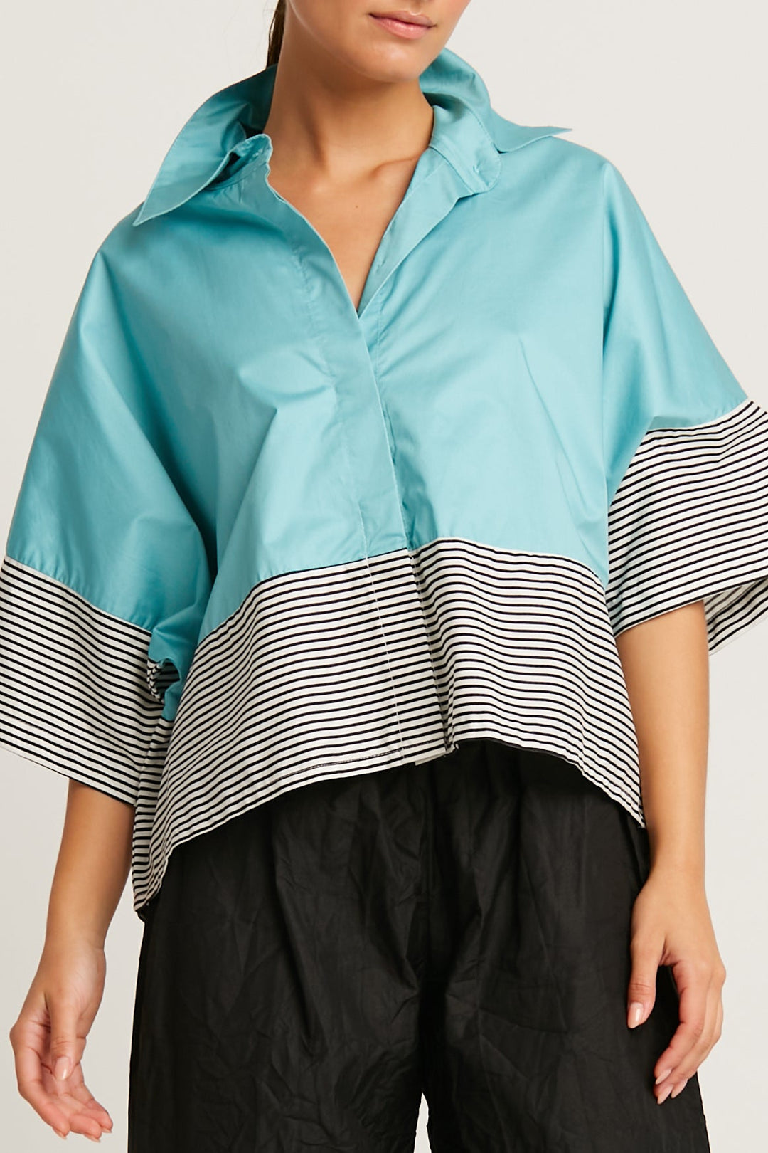 Cotton Campy Shirt - Haze/Stripe