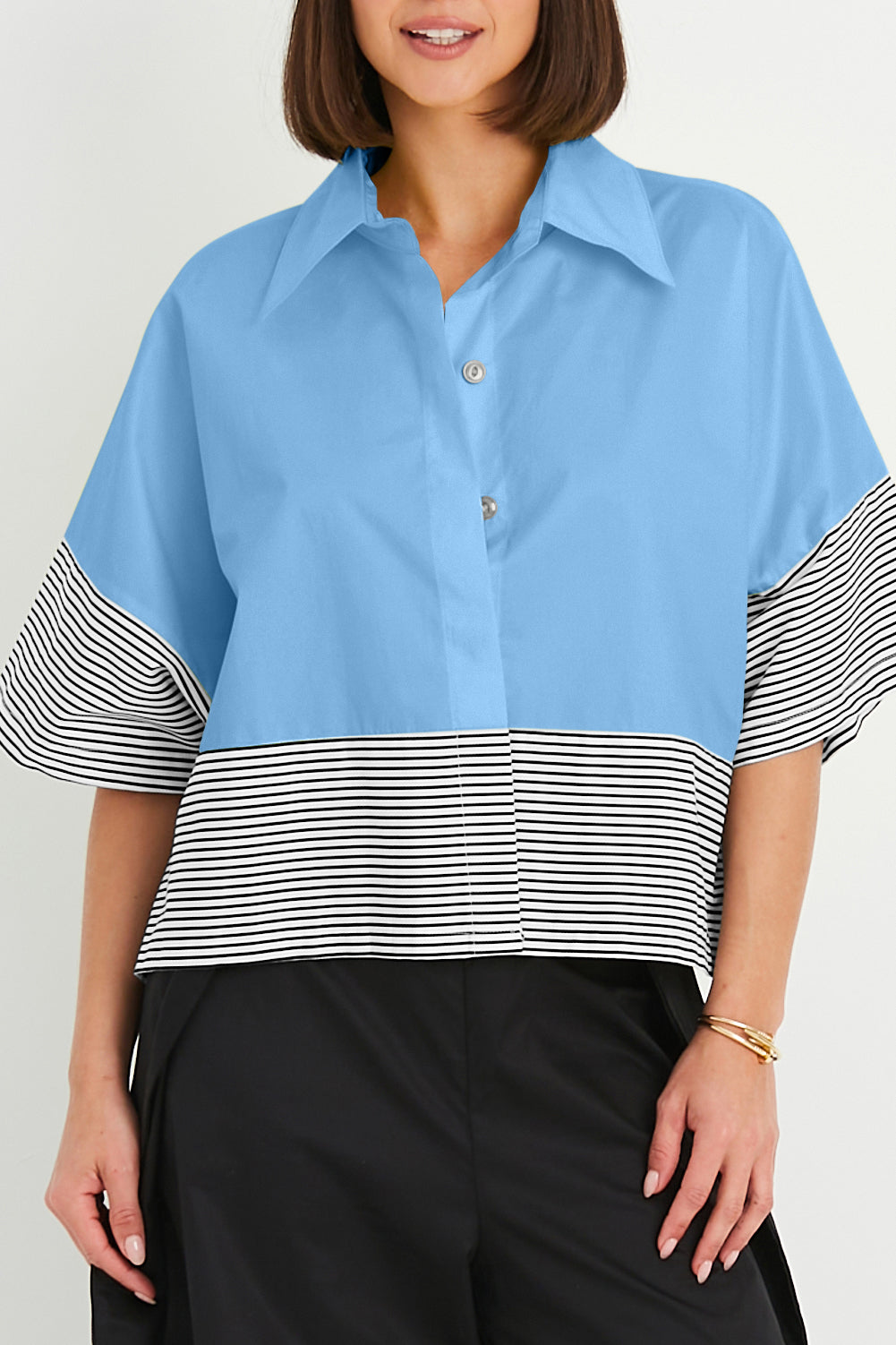 Cotton Campy Shirt - Marina/Stripe