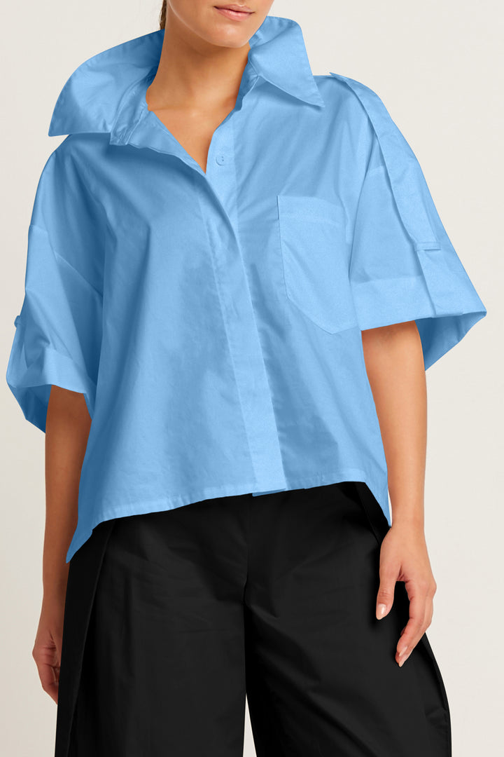 Cotton Tab Sleeve Shirt