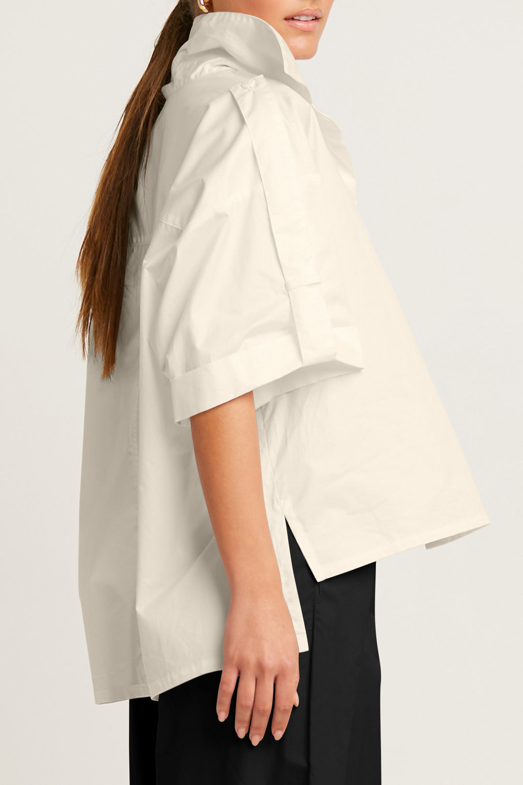 Cotton Tab Sleeve Shirt