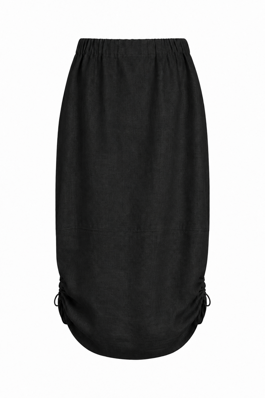 Linen Bungee Skirt - Black