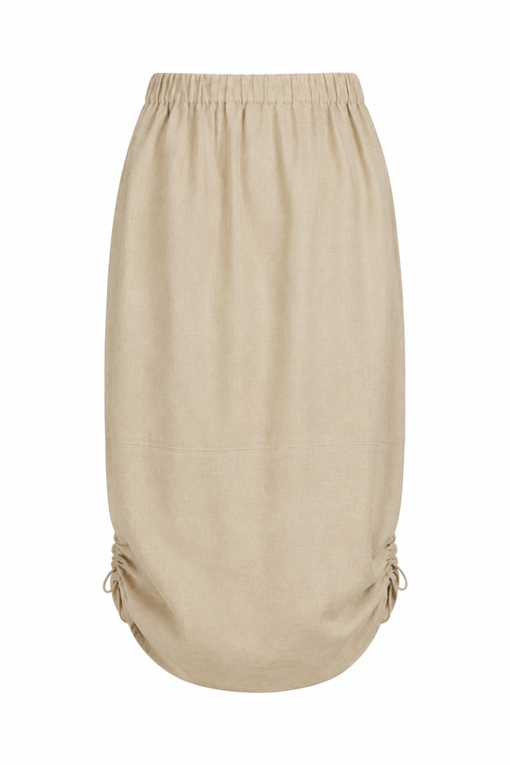 Linen Bungee Skirt - Fawn