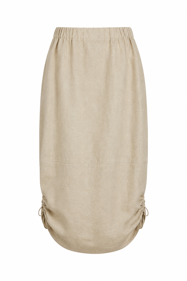 Linen Bungee Skirt - Fawn