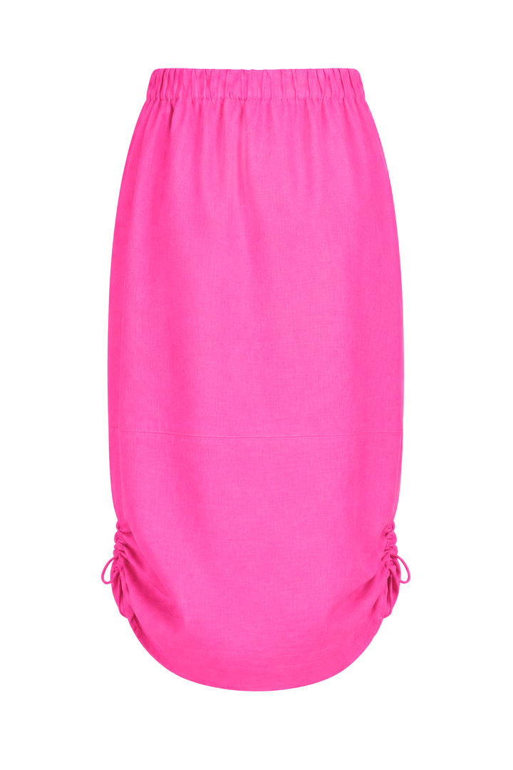 Linen Bungee Skirt - Fuchsia