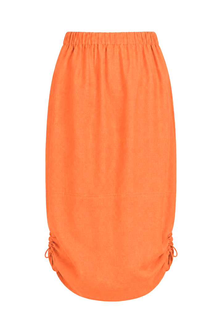 Linen Bungee Skirt - Orange