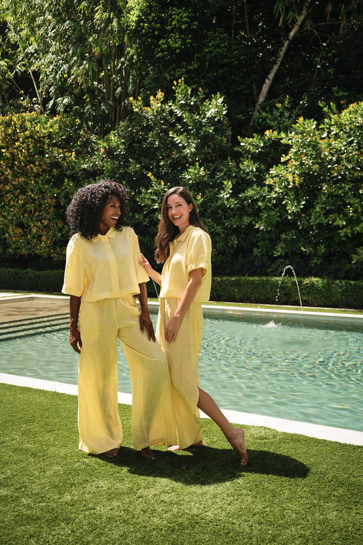 Linen Everyday Crop - Banana