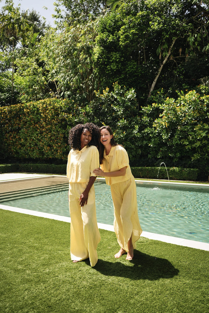 Linen Everyday Crop - Banana