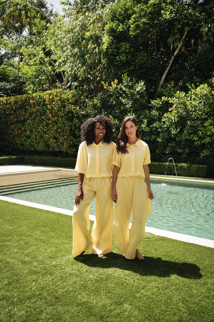 Linen Everyday Crop - Banana