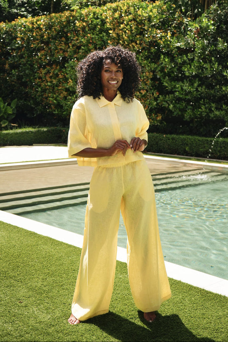 Linen Easy Top - Banana