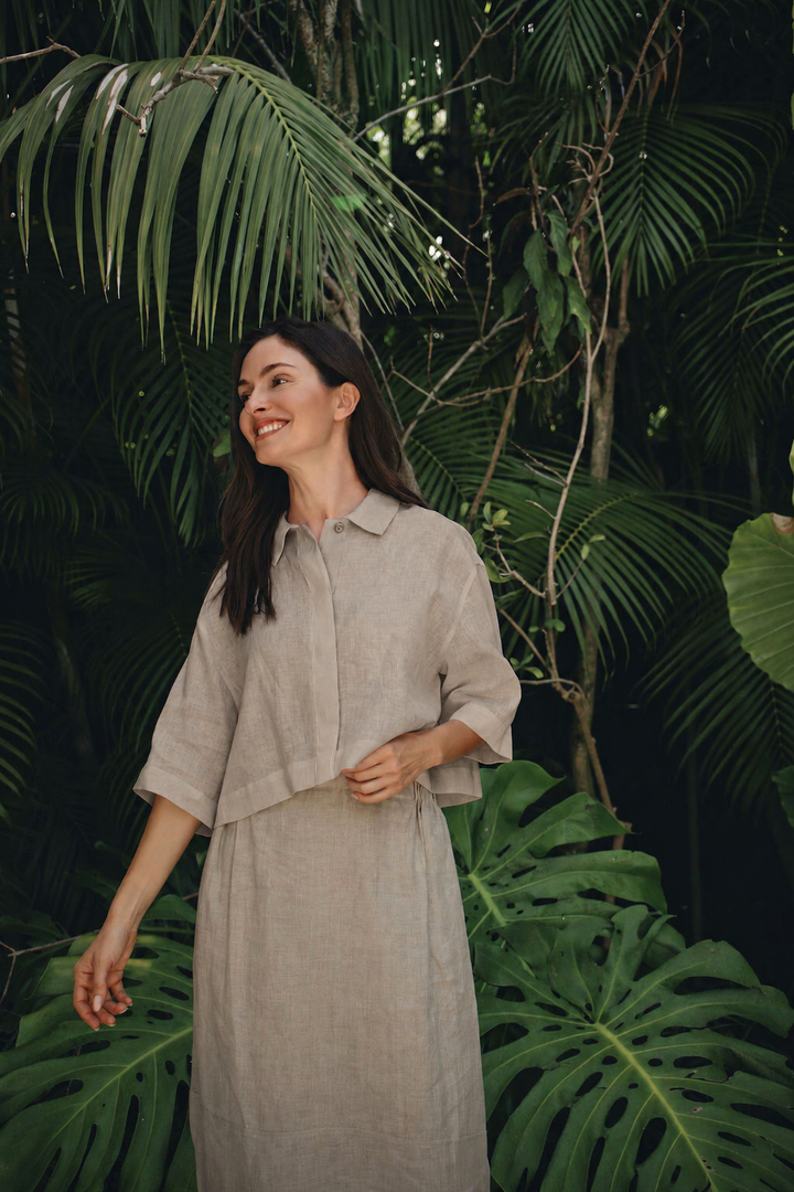 Linen Easy Top - Fawn