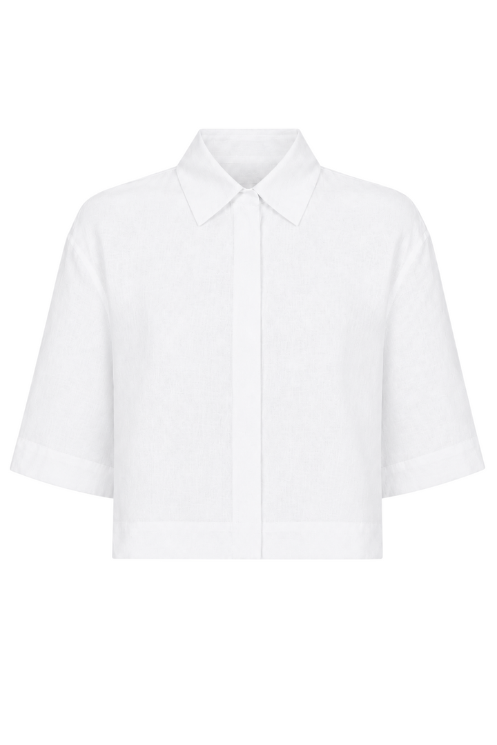 Linen Easy Top - White