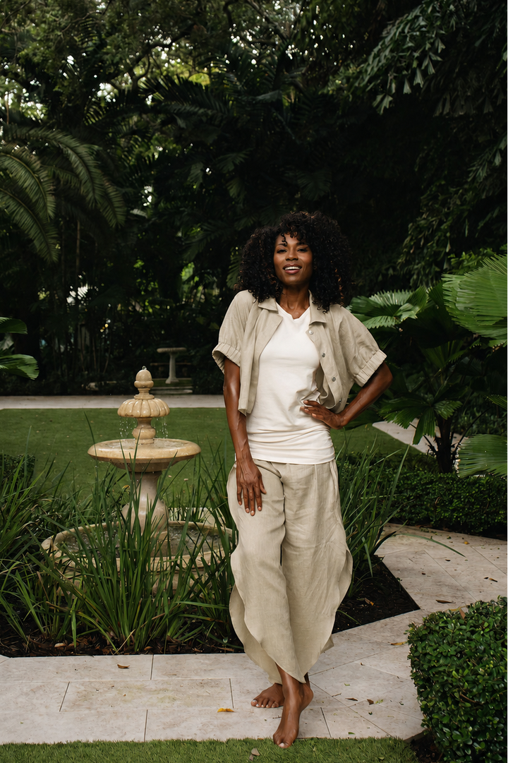 Linen Petal Pants - Fawn