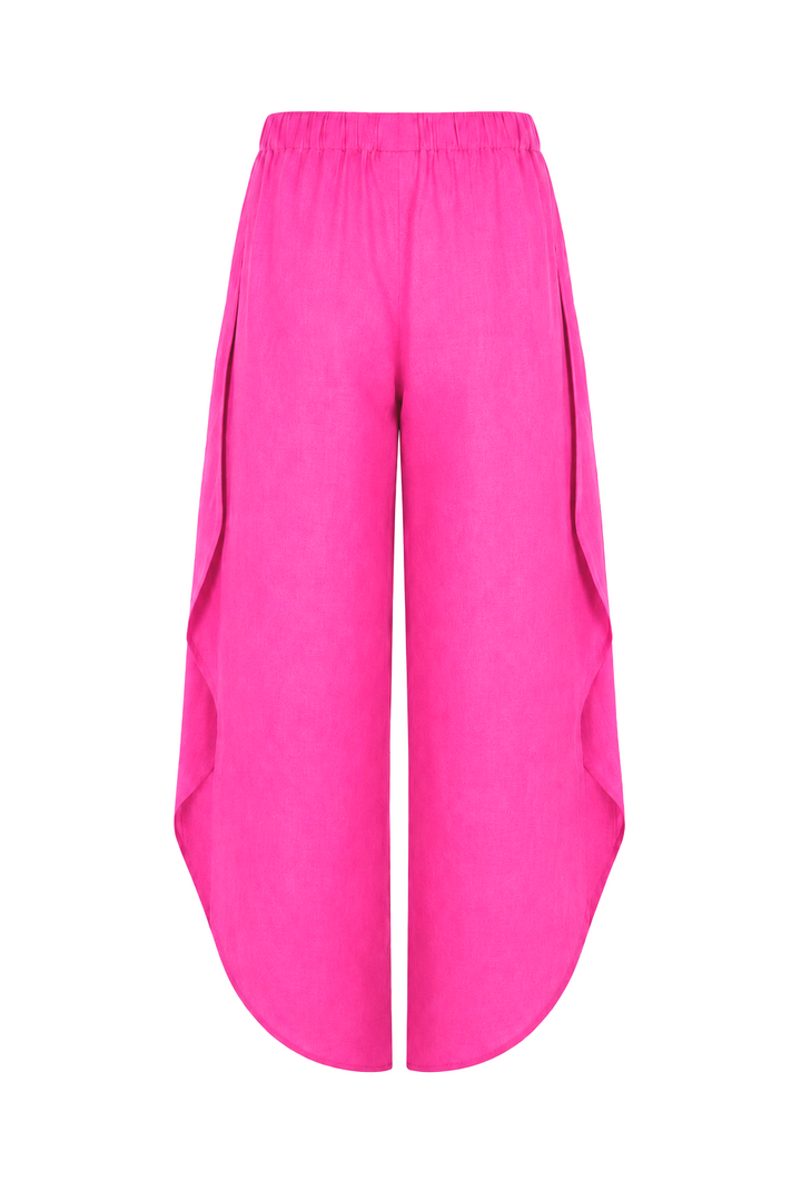 Linen Petal Pants - Fuchsia