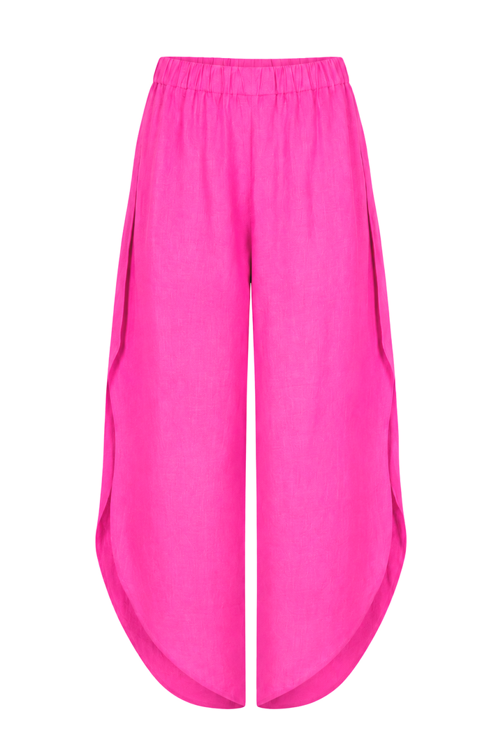 Linen Petal Pants - Fuchsia