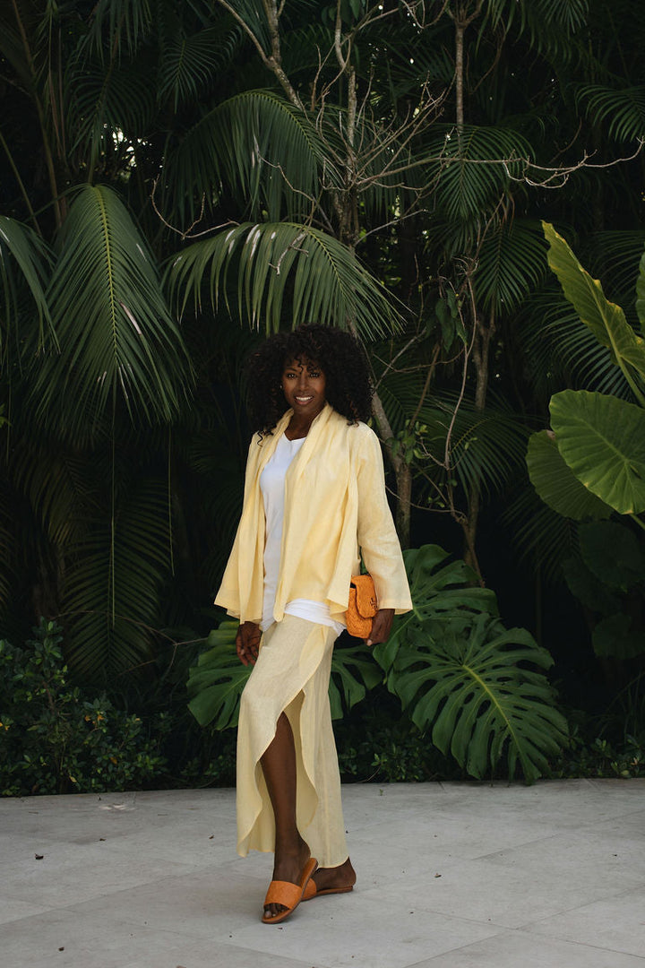 Linen Perfect Duster - Banana