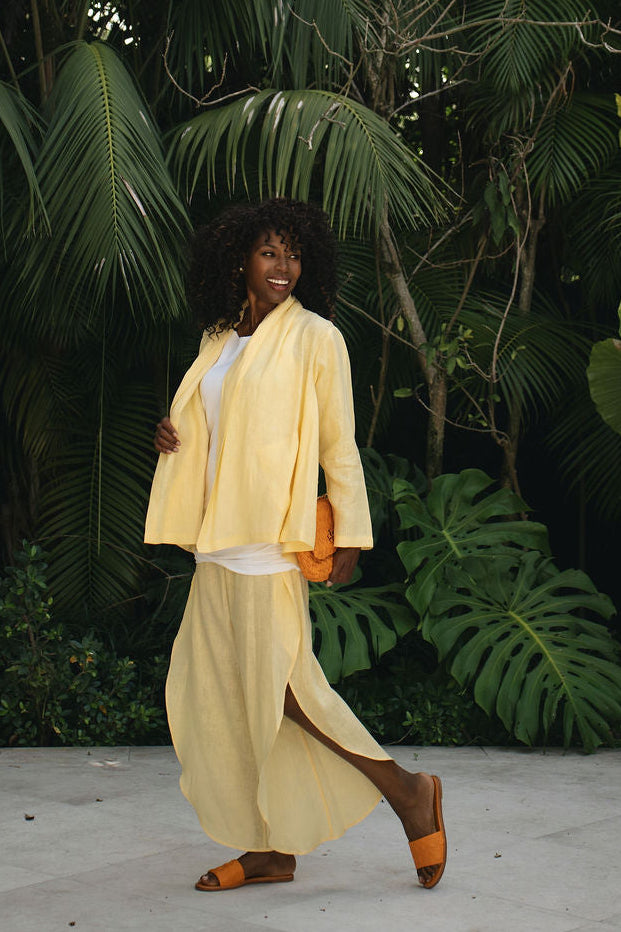 Linen Petal Pants - Banana