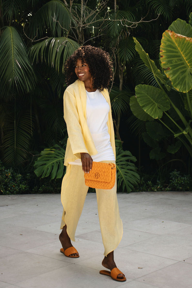 Linen Petal Pants - Banana