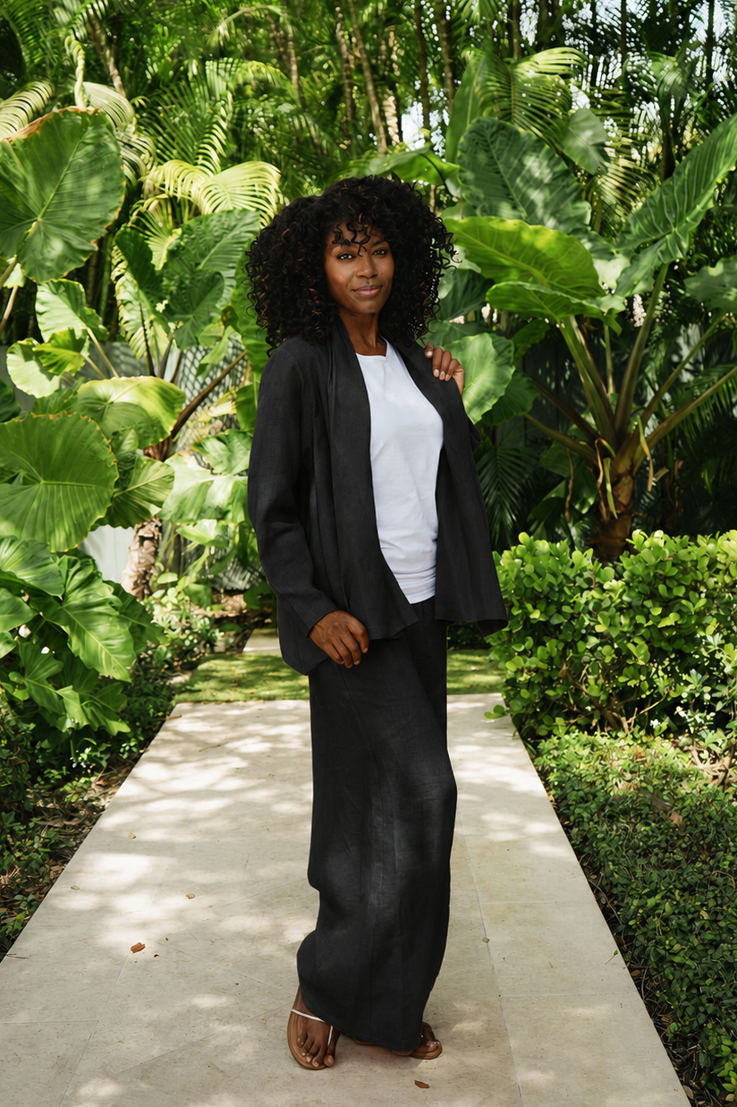 Linen Perfect Duster - Black