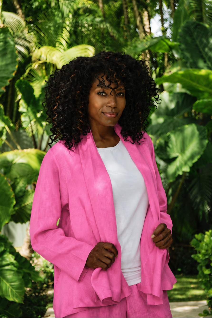 Linen Perfect Duster - Fuchsia