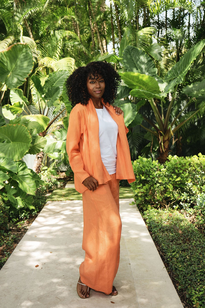 Linen Perfect Duster - Orange