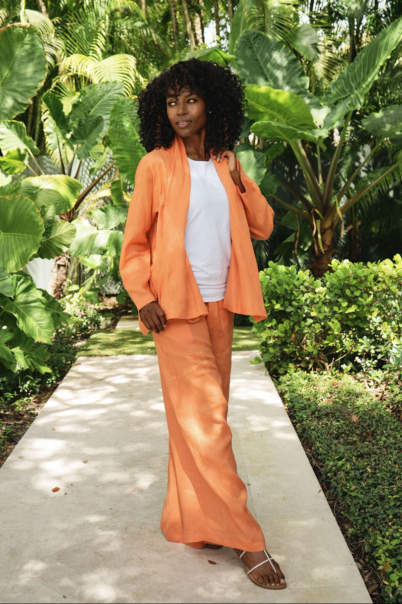 Linen Perfect Duster - Orange