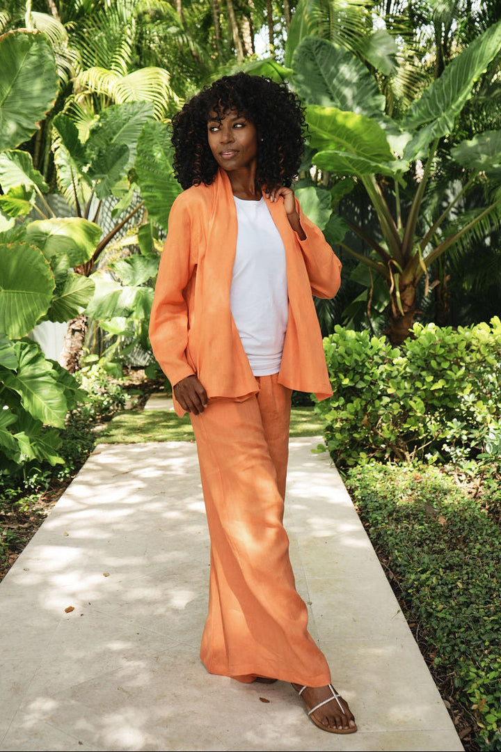 Linen Perfect Duster - Orange