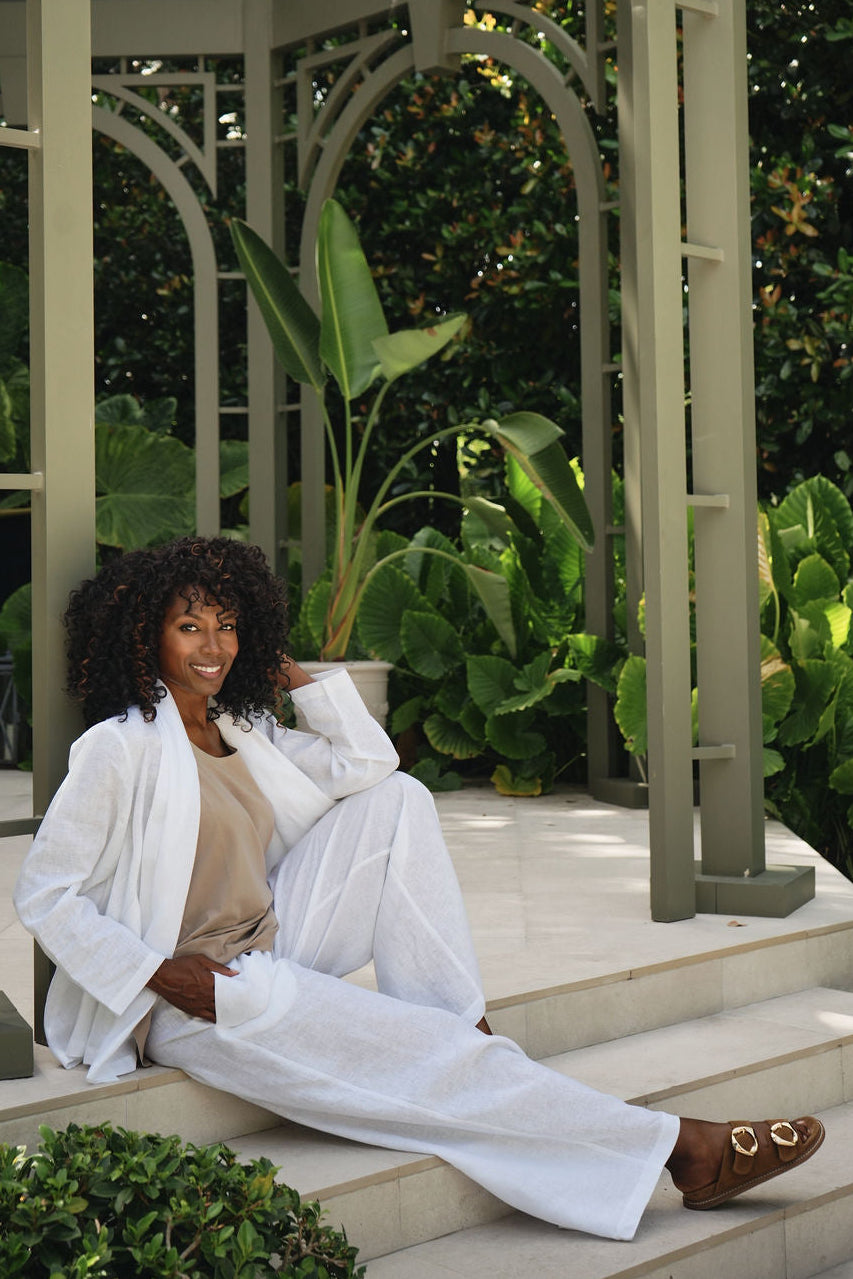 Linen Perfect Duster - White