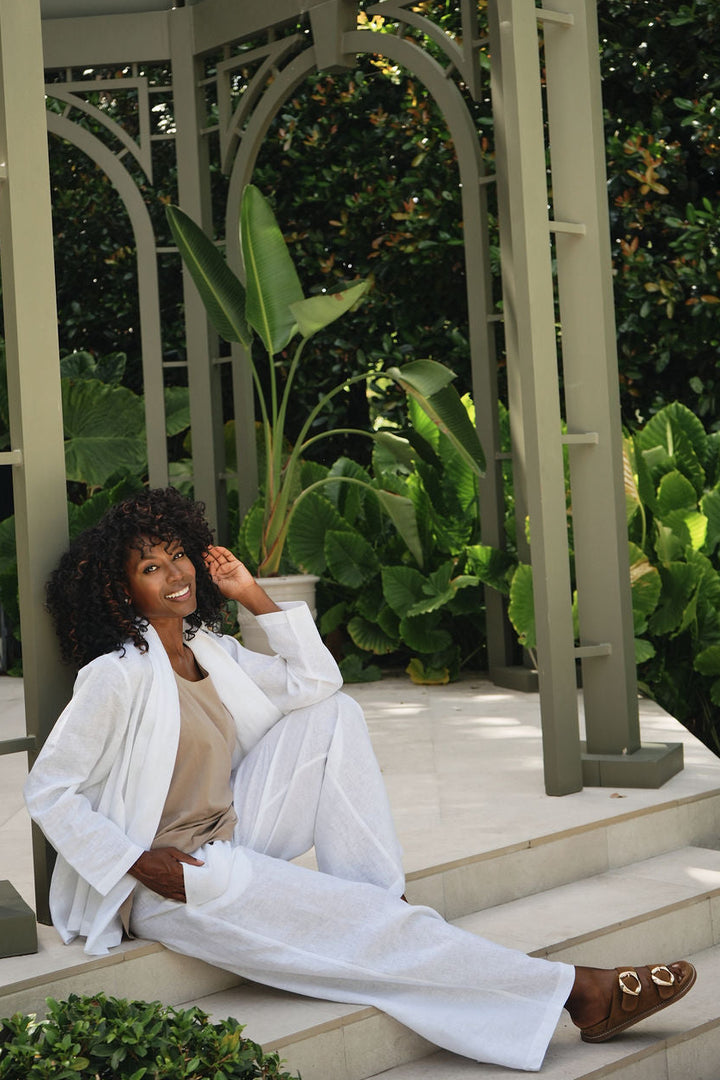 Linen Perfect Duster - White