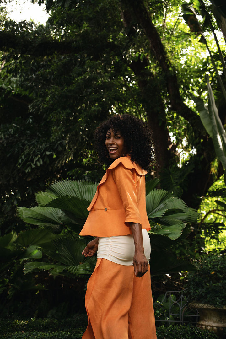 Linen Harbor Jacket - Orange