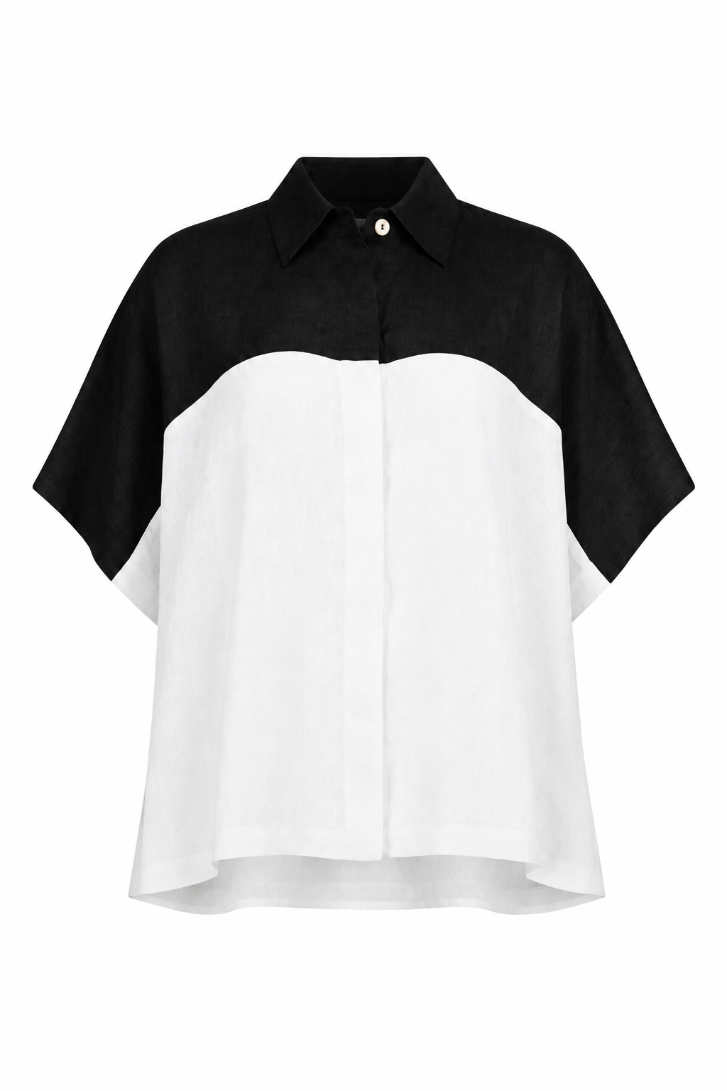 Linen Retro Shirt - Black/White