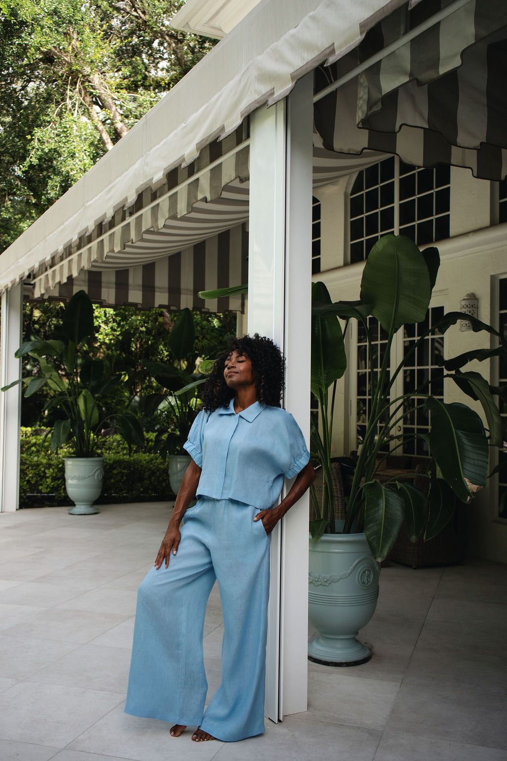 Linen Everyday Crop - Chambray
