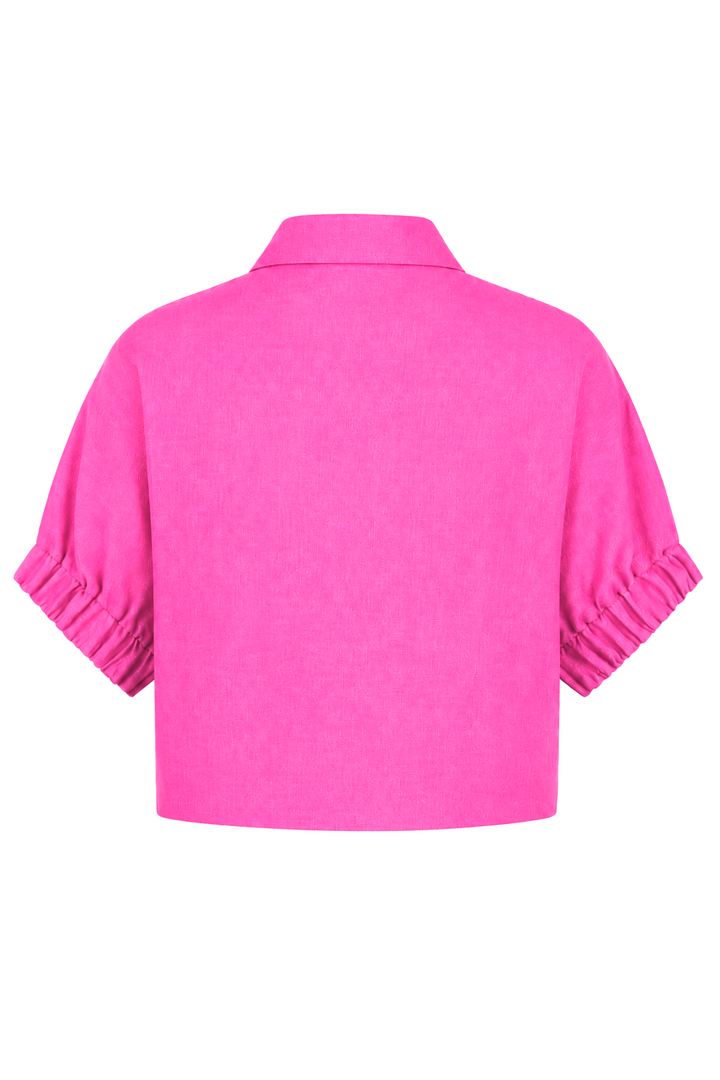Linen Everyday Crop - Fuchsia